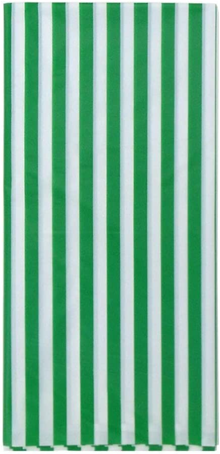 Green and White Striped Tablecloth