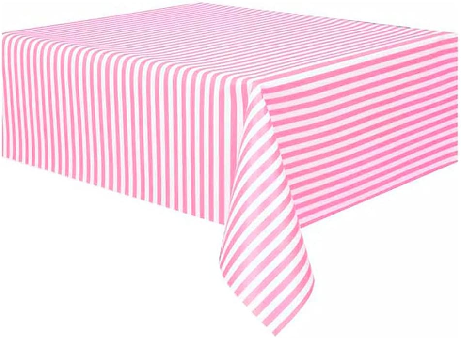 Table Cover Thickened Rectangle Tablecover, 54"x108" (Pink and stripe Stripe)