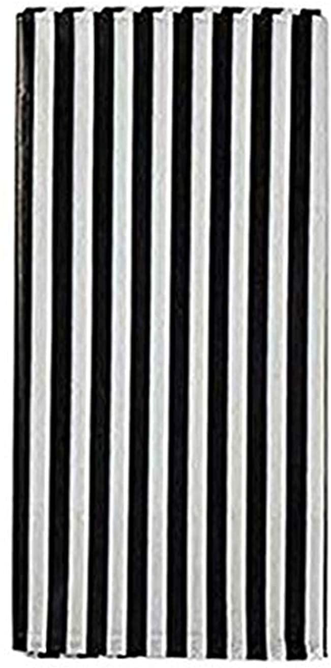 Tablecloth 54 Inch. x 108 Inch. Rectangle Table Cover (2pcs- Black White Stripe)