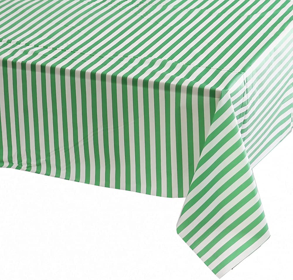 striped  Table Cover Thickened Rectangle , 54"x108" (Green Stripe)