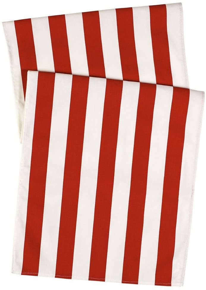 Red Tablecloth, Red and White stripe Table Cloth - Table Runners 72 Inches Long