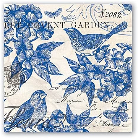 Michel Design Works Luncheon Napkins, Indigo Cotton Blue and white