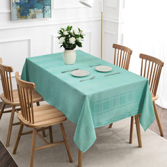 Luxury Waterproof Table Cloth Plaid Rectangle Tablecloths 100% Polyester Heavyweight Spillproof Stain Resistant Table Cover for Kitchen Dining Room, Family Meals, Surfing Blue 60×84, Seats of 6-8