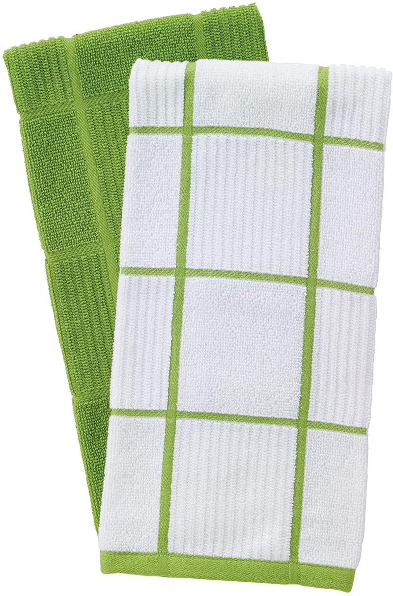 Green and White Dish Towels