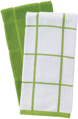 Green and White Dish Towels