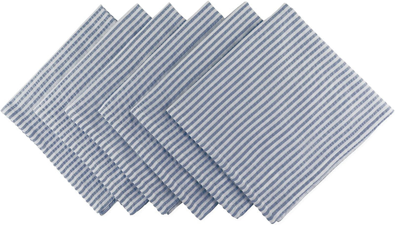 DII 100% Cotton Napkins, Blue and white, Napkin Set, 6 Piece