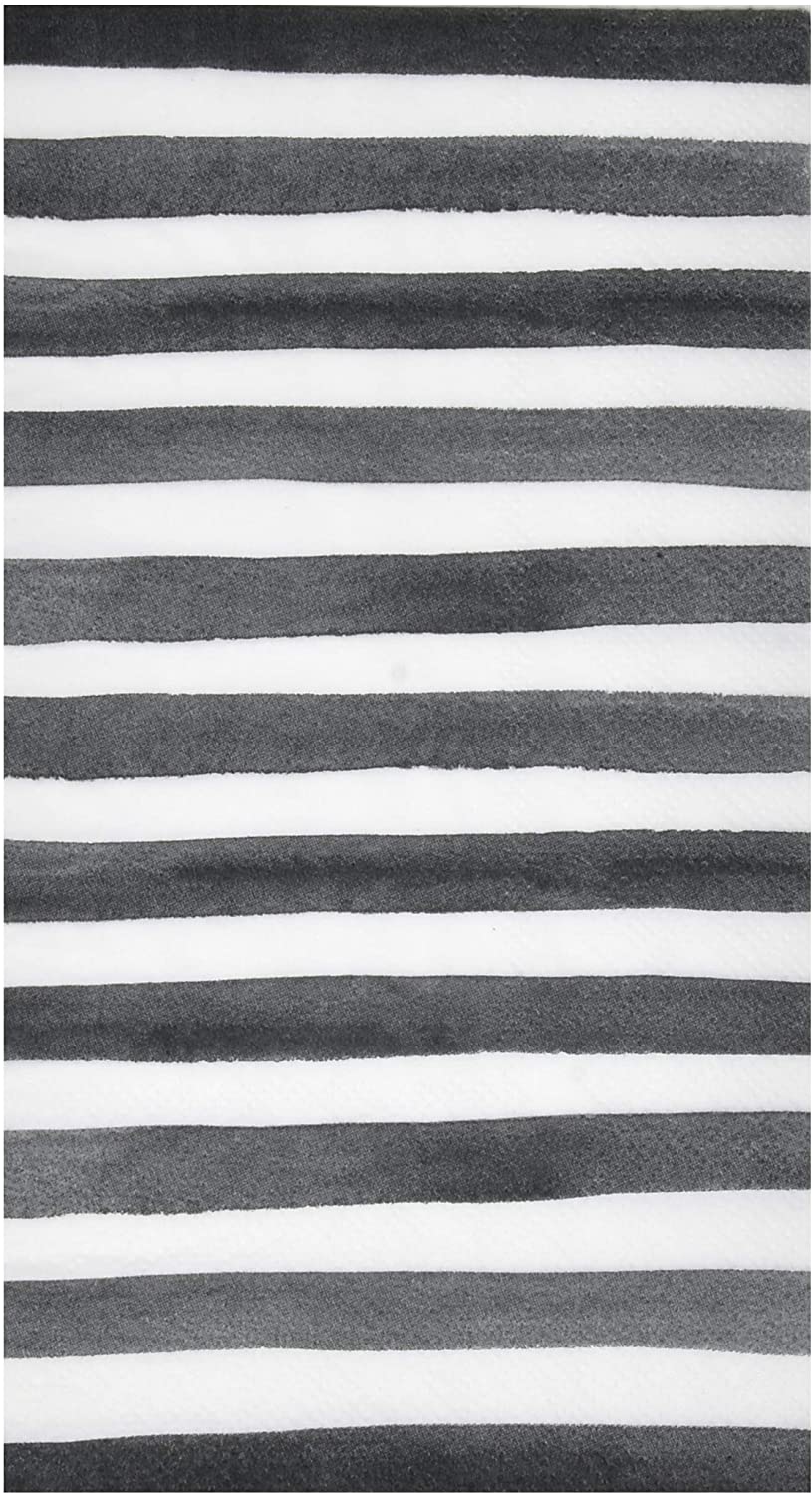 100 Black & White Stripe Guest Napkins