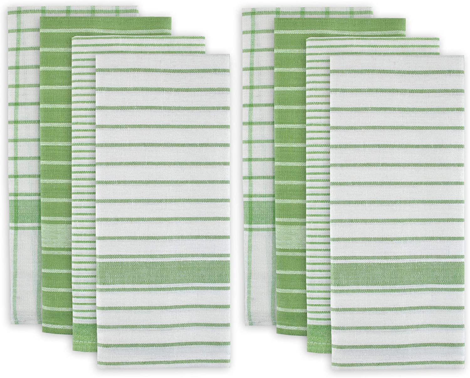 DII Everyday Basic Collection Woven Dishtowel Set, 20x28, Green, 8 Piece
