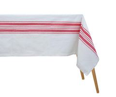 Red and White Striped Tablecloth