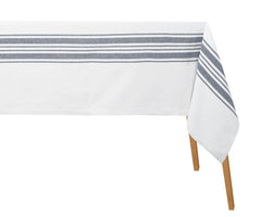 Blue and White Striped Tablecloth